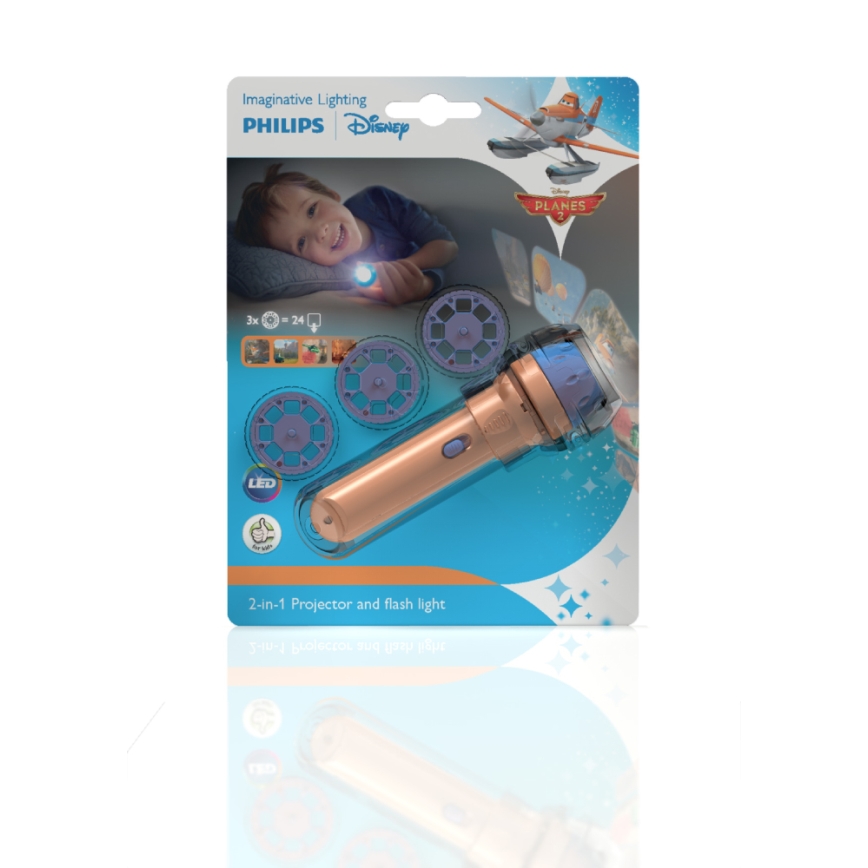 Philips 71788/53/16 - LED Dětská baterka a projektor DISNEY PLANES LED/3xLR44