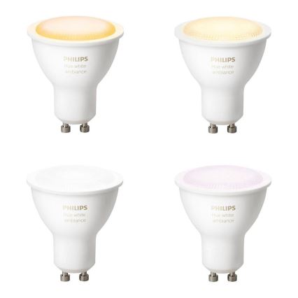 Philips - LED stmívatelná žárovka Hue WHITE AMBIANCE 1xGU10/5,5W 2200-6500K