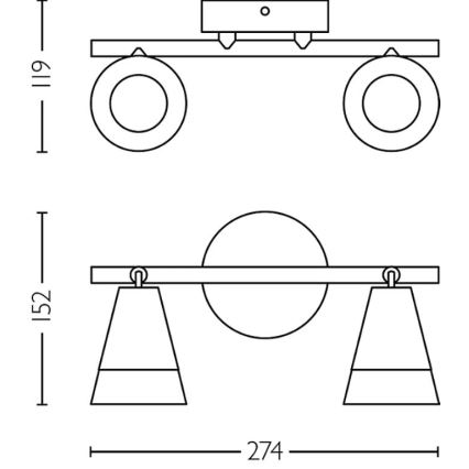 Philips - Bodové svítidlo CLEFT 2xGU10/5W/230V
