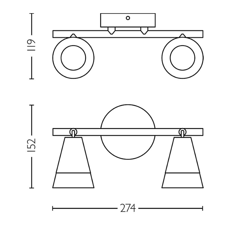 Philips - Bodové svítidlo CLEFT 2xGU10/5W/230V