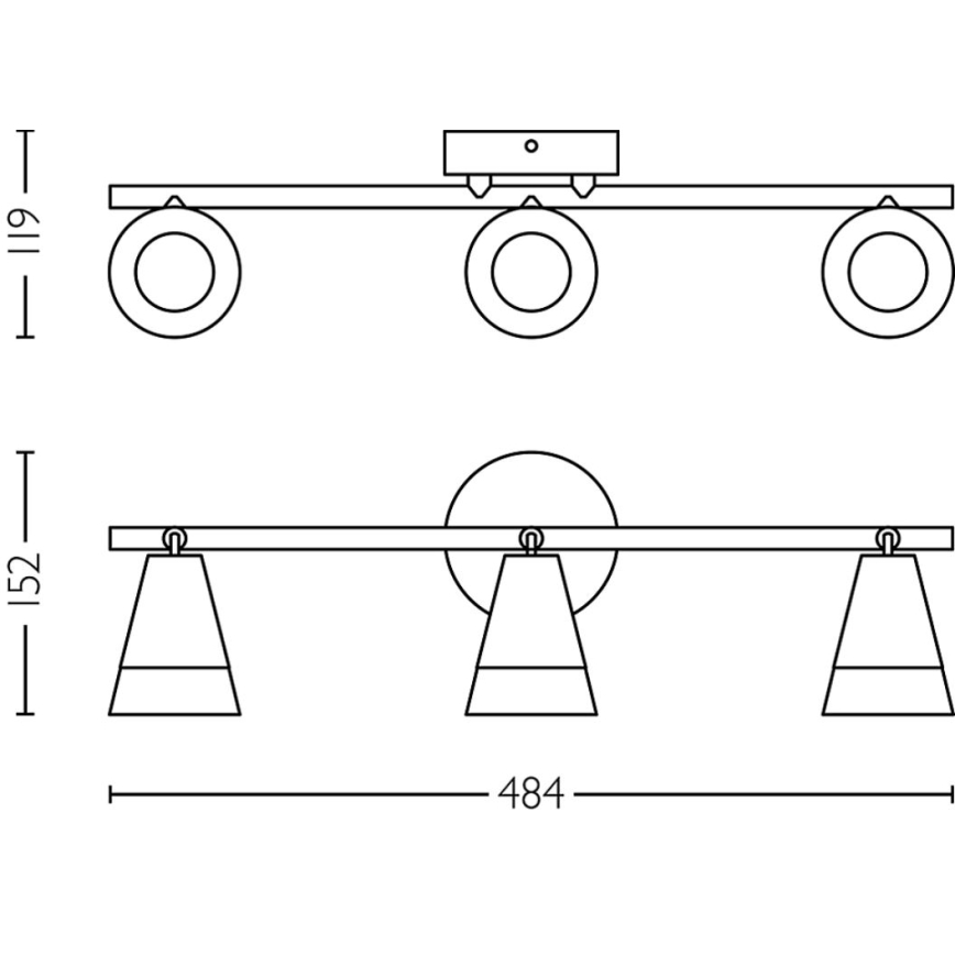 Philips - Bodové svítidlo CLEFT 3xGU10/5W/230V