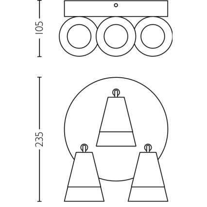 Philips - Bodové svítidlo CLEFT 3xGU10/5W/230V