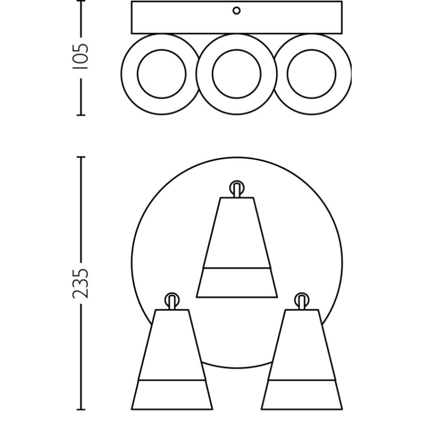 Philips - Bodové svítidlo CLEFT 3xGU10/5W/230V