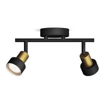 Philips - Bodové svítidlo CONDUIT 2xGU10/5W/230V černá/mosaz