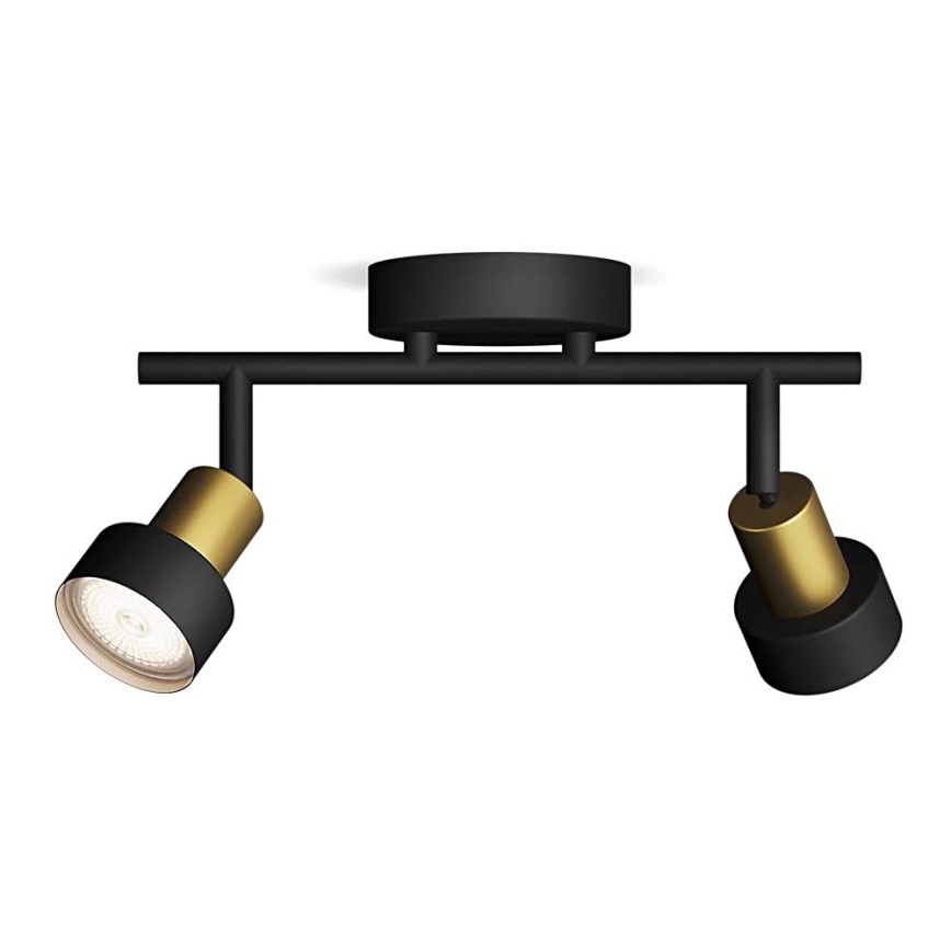 Philips - Bodové svítidlo CONDUIT 2xGU10/5W/230V černá/mosaz