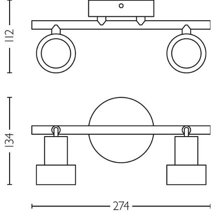 Philips - Bodové svítidlo CONDUIT 2xGU10/5W/230V černá/mosaz