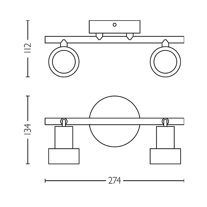 Philips - Bodové svítidlo CONDUIT 2xGU10/5W/230V černá/mosaz