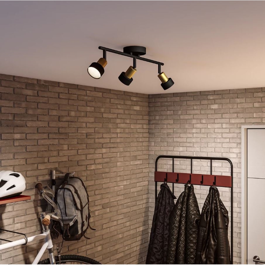 Philips - Bodové svítidlo CONDUIT 3xGU10/5W/230V černá/mosaz