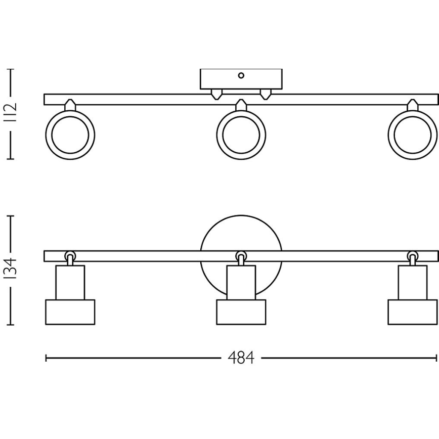 Philips - Bodové svítidlo CONDUIT 3xGU10/5W/230V černá/mosaz