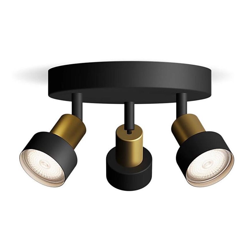 Philips - Bodové svítidlo CONDUIT 3xGU10/5W/230V černá/mosaz