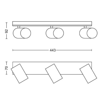 Philips - Bodové svítidlo KOSIPO 3xGU10/5,5W/230V bílá