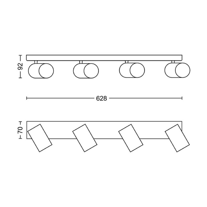 Philips - Bodové svítidlo 4xGU10/5,5W/230V