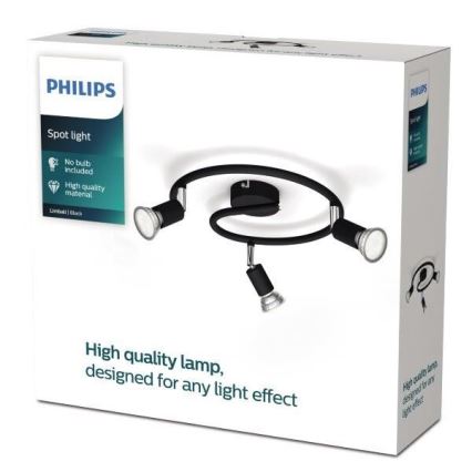 Philips - Bodové svítidlo 3xGU10/50W/230V černá