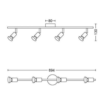 Philips - Bodové svítidlo 4xGU10/50W/230V bílá