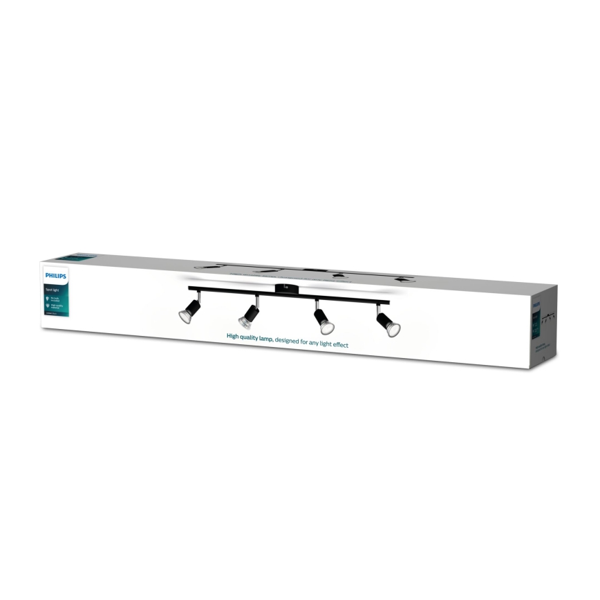 Philips - Bodové svítidlo 4xGU10/50W/230V černá