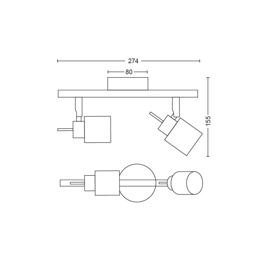 Philips - Bodové svítidlo 2xGU10/35W/230V černá