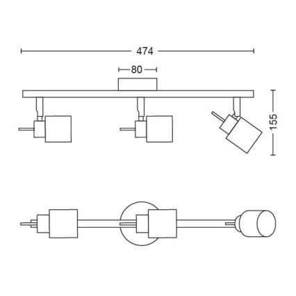 Philips - Bodové svítidlo 3xGU10/35W/230V bílá