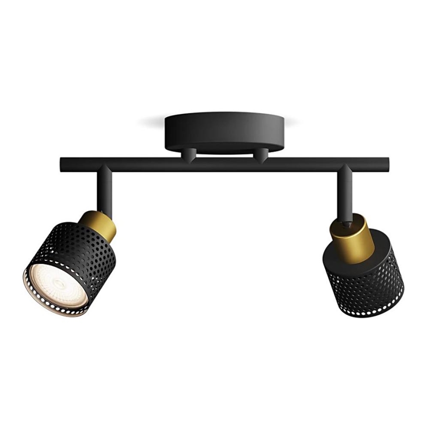 Philips - Bodové svítidlo NIALL 2xGU10/5W/230V černá/mosaz