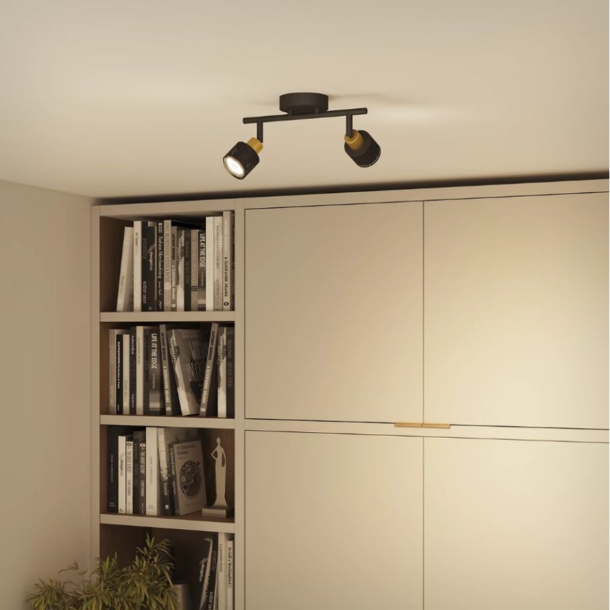 Philips - Bodové svítidlo NIALL 2xGU10/5W/230V černá/mosaz