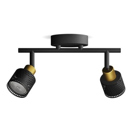 Philips - Bodové svítidlo NIALL 2xGU10/5W/230V černá/mosaz
