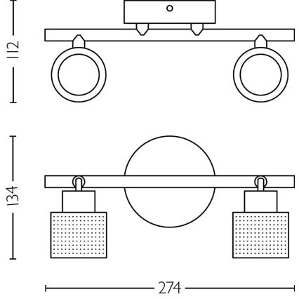 Philips - Bodové svítidlo NIALL 2xGU10/5W/230V černá/mosaz