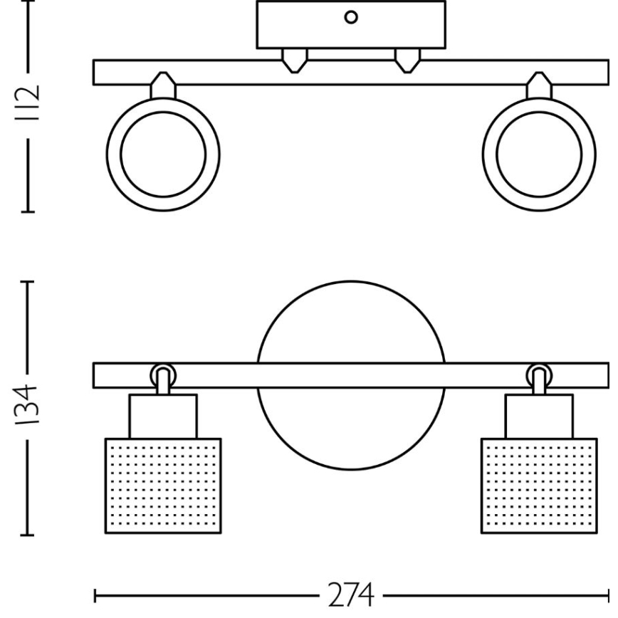 Philips - Bodové svítidlo NIALL 2xGU10/5W/230V černá/mosaz