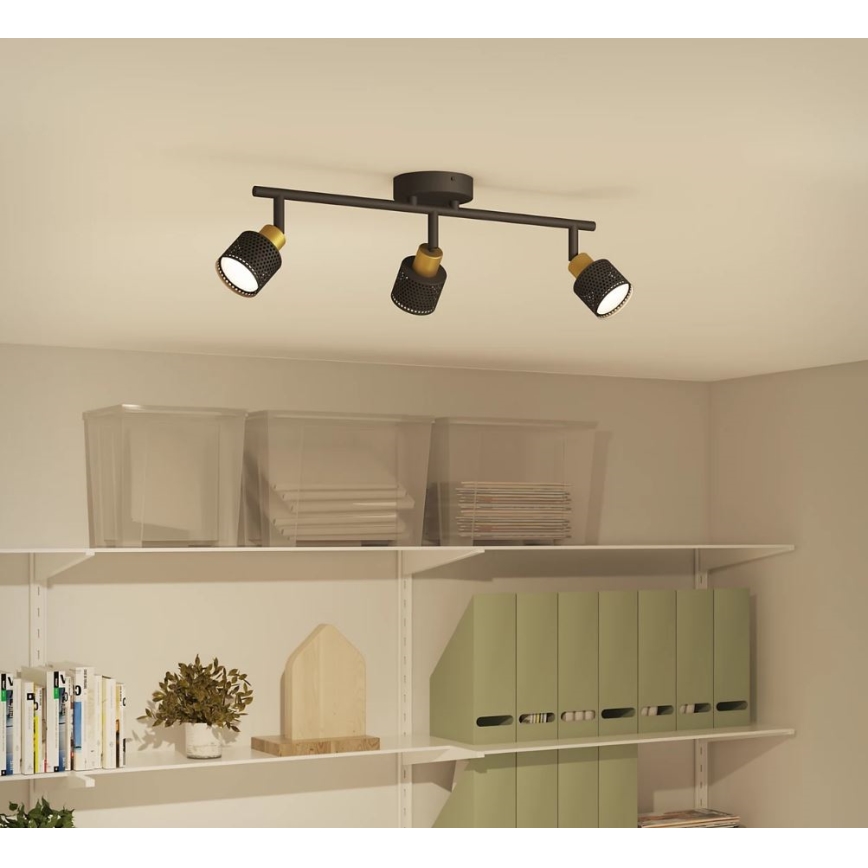 Philips - Bodové svítidlo NIALL 3xGU10/5W/230V černá/mosaz