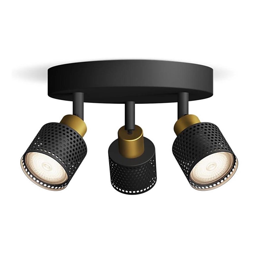 Philips - Bodové svítidlo NIALL 3xGU10/5W/230V černá/mosaz