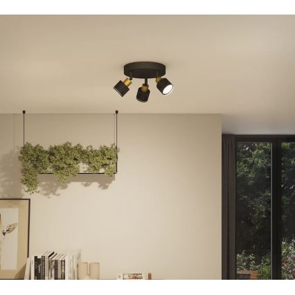Philips - Bodové svítidlo NIALL 3xGU10/5W/230V černá/mosaz