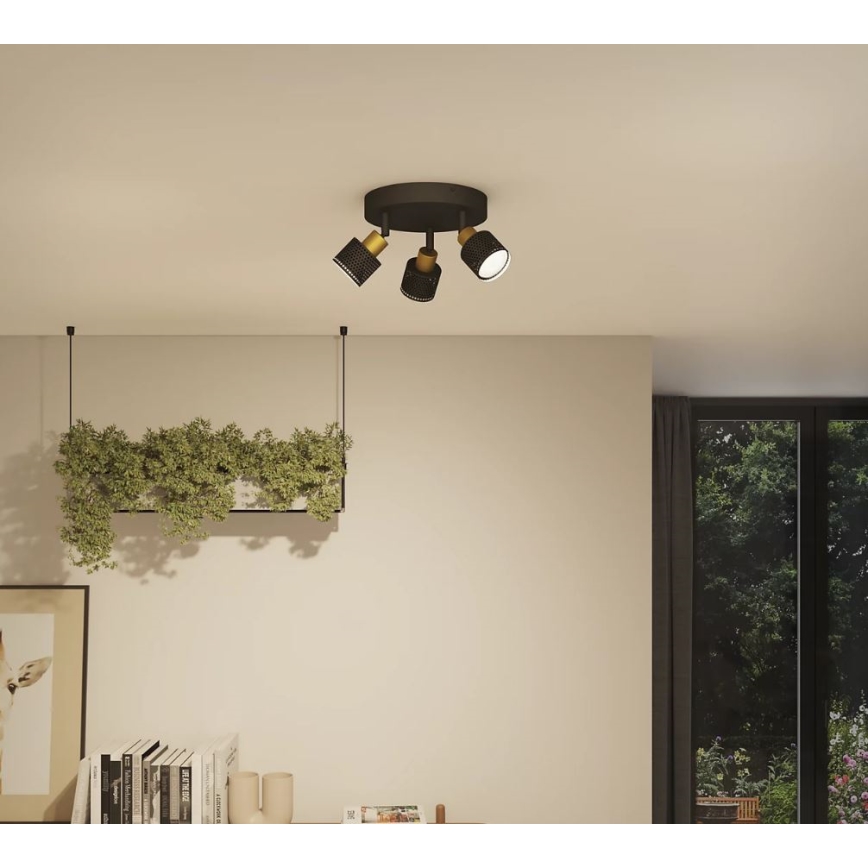 Philips - Bodové svítidlo NIALL 3xGU10/5W/230V černá/mosaz