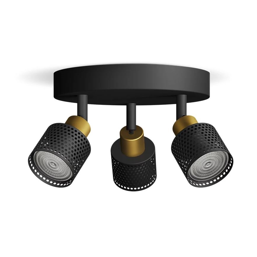 Philips - Bodové svítidlo NIALL 3xGU10/5W/230V černá/mosaz