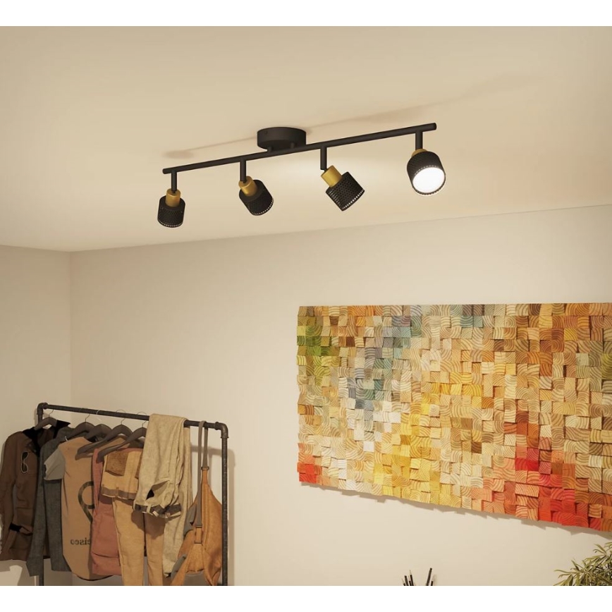 Philips - Bodové svítidlo NIALL 4xGU10/5W/230V černá/mosaz
