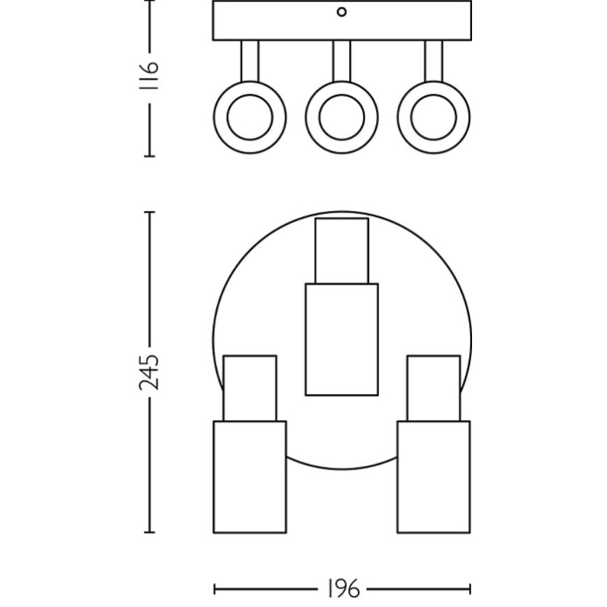 Philips - Bodové svítidlo PALMS 3xE14/25W/230V