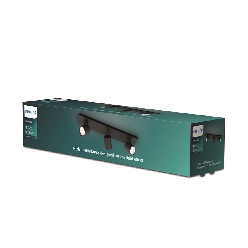 Philips - Bodové svítidlo RUNNER 3xGU10/20W/230V černá