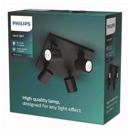 Philips - Bodové svítidlo 4xGU10/20W/230V černá