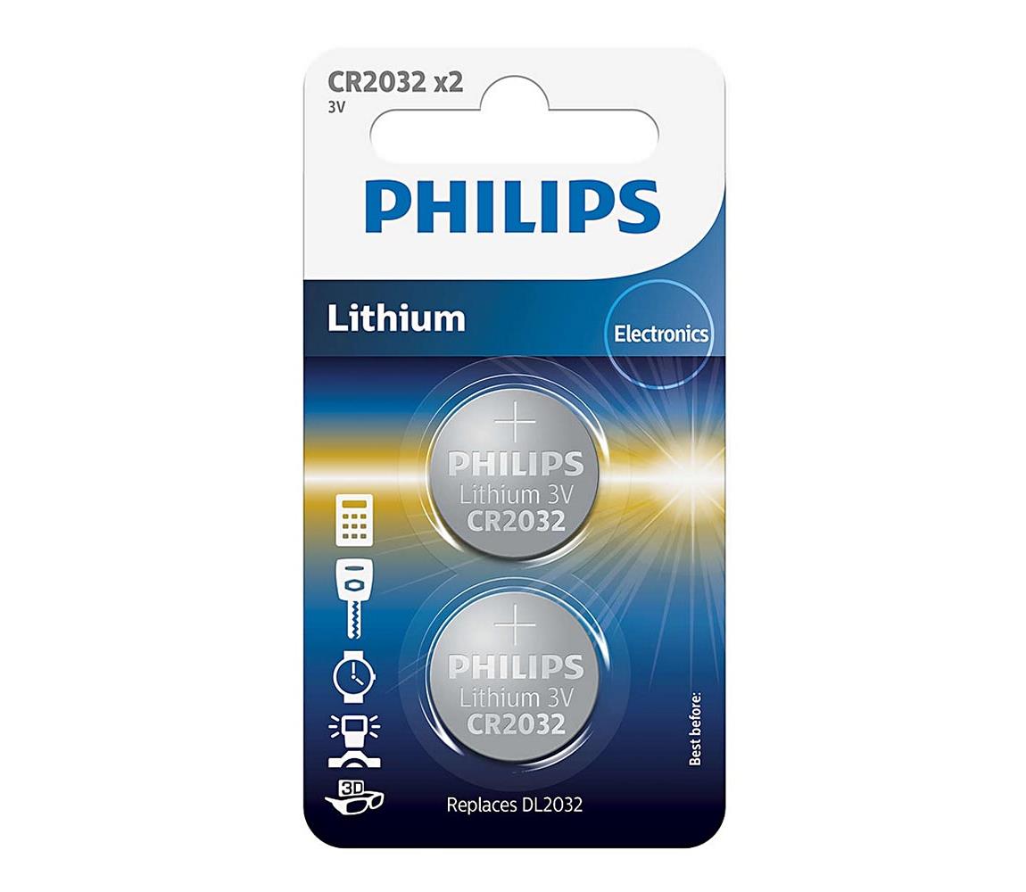 Philips Philips CR2032P2/01B - 2 ks Lithiová baterie knoflíková CR2032 MINICELLS 3V P2226