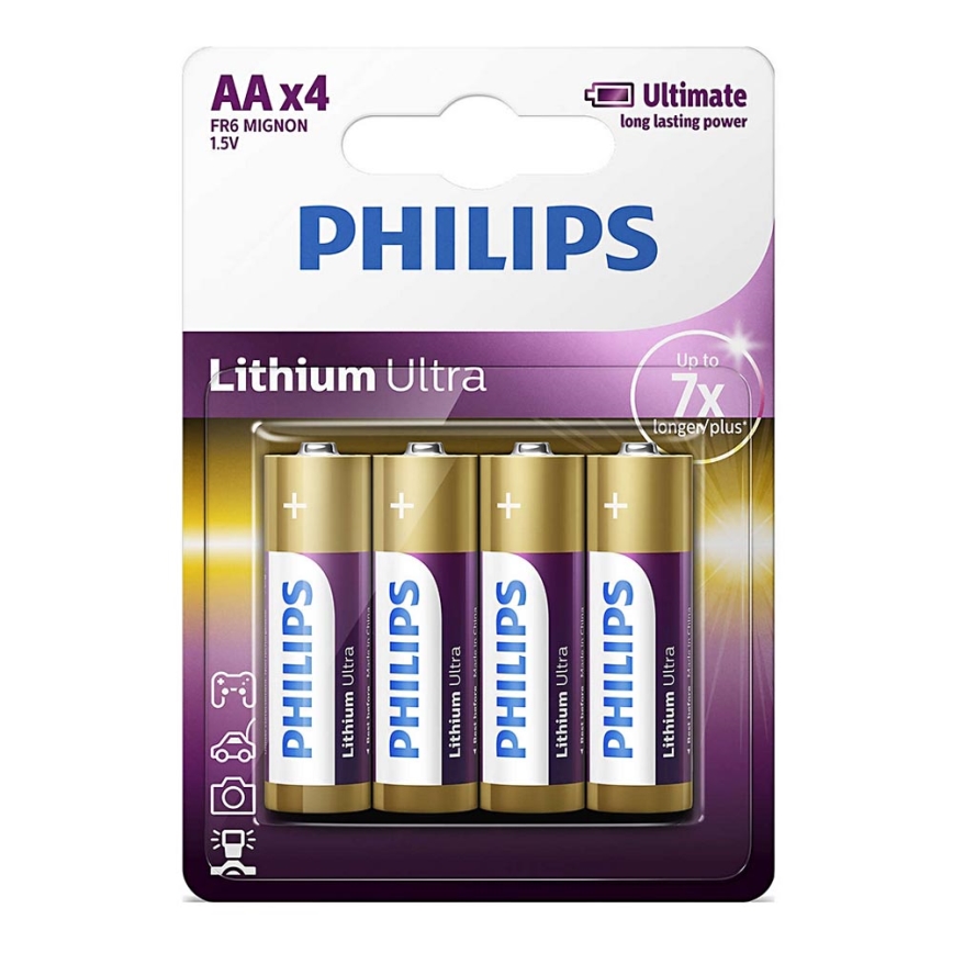 Philips FR6LB4A/10 - 4 ks Lithiová baterie AA LITHIUM ULTRA 1,5V