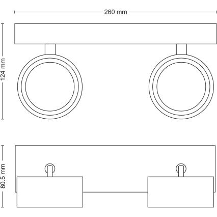 Philips - LED Bodové svítidlo 2xLED/5,5W/230V černá