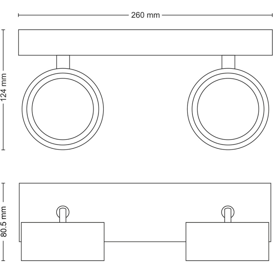 Philips - LED Bodové svítidlo 2xLED/5,5W/230V černá