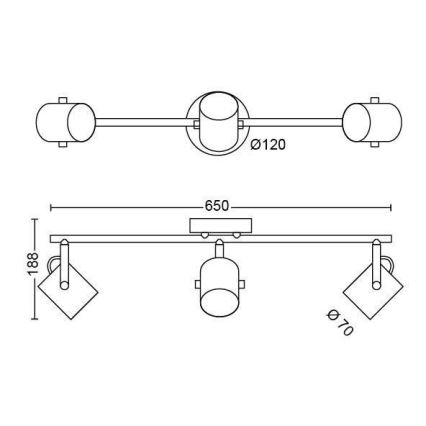 Philips - LED Bodové svítidlo SCENE SWITCH BYRE 3xLED/4,3W/230V 2200/2500/2700K