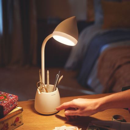 Philips - LED Stmívatelná dotyková stolní lampa HAT LED/4,5W/5V 1800 mAh 3000/4000/5700K CRI 90