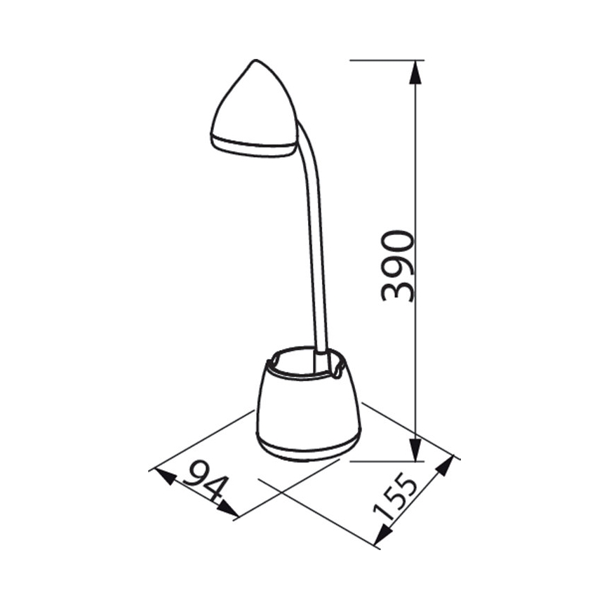 Philips - LED Stmívatelná dotyková stolní lampa HAT LED/4,5W/5V 1800 mAh 3000/4000/5700K CRI 90