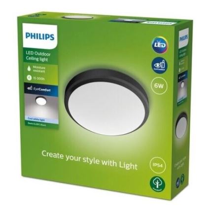 Philips - LED Koupelnové stropní svítidlo LED/6W/230V 4000K IP54 černá