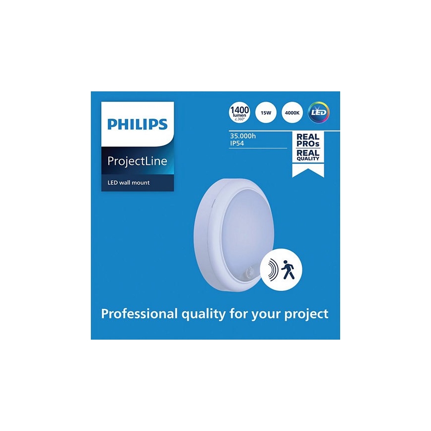 Philips - LED Nástěnné svítidlo se senzorem PROJECTLINE LED/15W/230V IP54