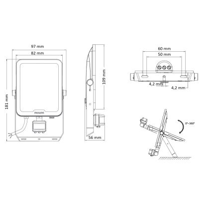 Philips - LED Reflektor se senzorem pohybu a soumraku LEDINAIRE ALL-IN LED/20W/230V 3000/4000/6500K IP65