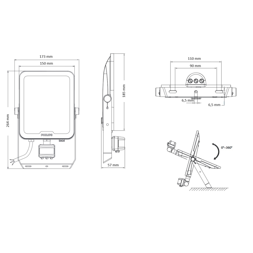Philips - LED Reflektor se senzorem pohybu a soumraku LEDINAIRE ALL-IN LED/50W/230V 3000/4000/6500K IP65