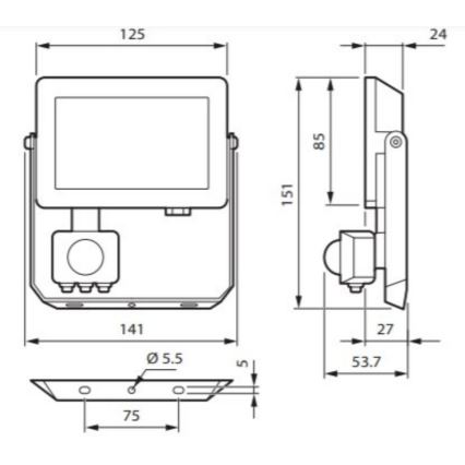 Philips - LED Reflektor se senzorem pohybu DECOFLOOD LED/20W/230V IP65