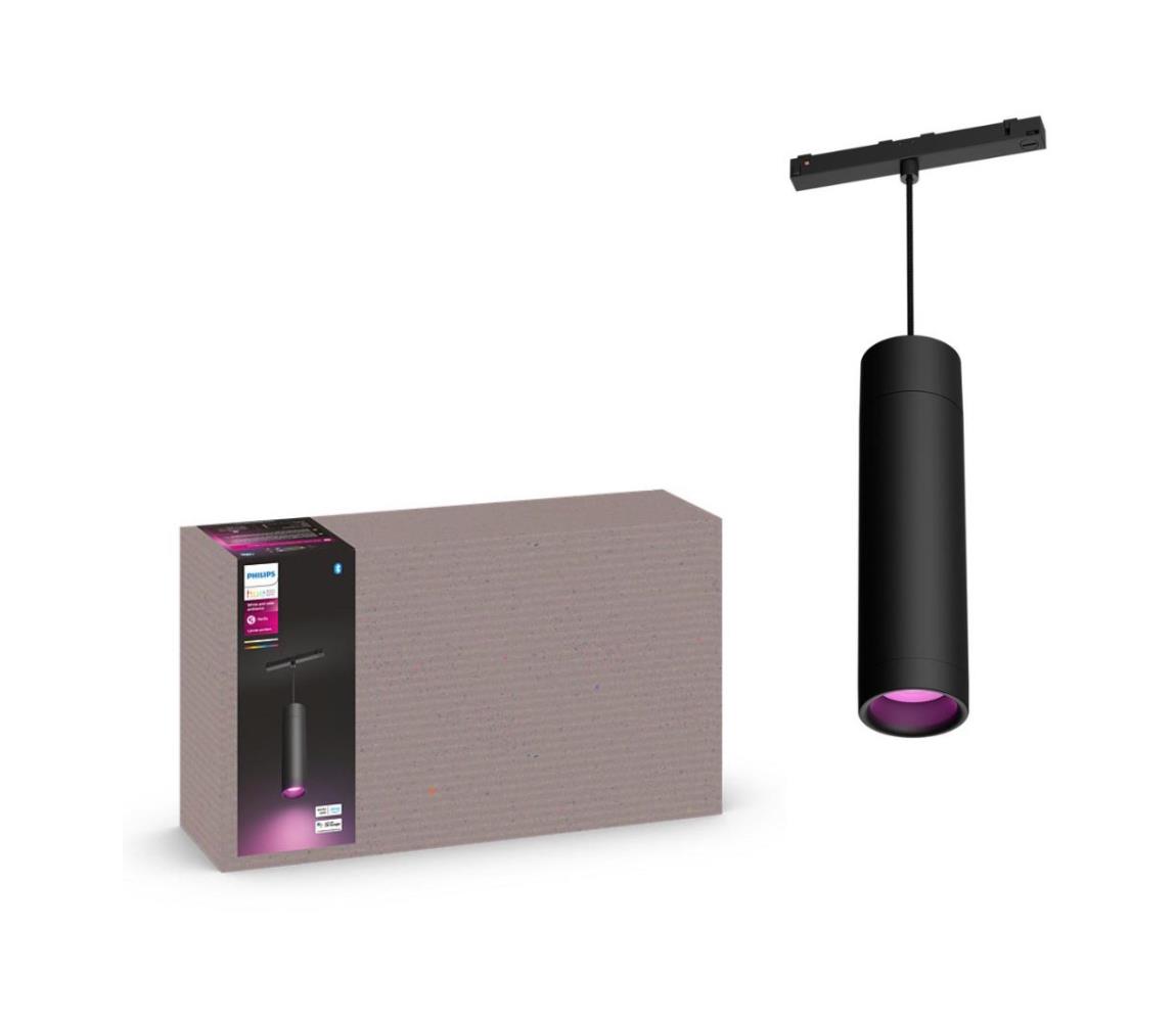 Philips - LED RGB Stmívatelný lustr na lanku do lištového systému Hue PERIFO LED RGB/5,2W/24V 2000-6500K Černá
