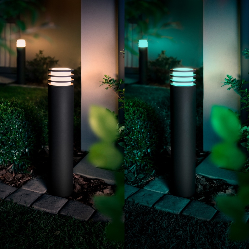 Philips - LED RGB Stmívatelná venkovní lampa Hue LUCCA 1xE27/8,1W/230V 77 cm 1000-20000K IP44