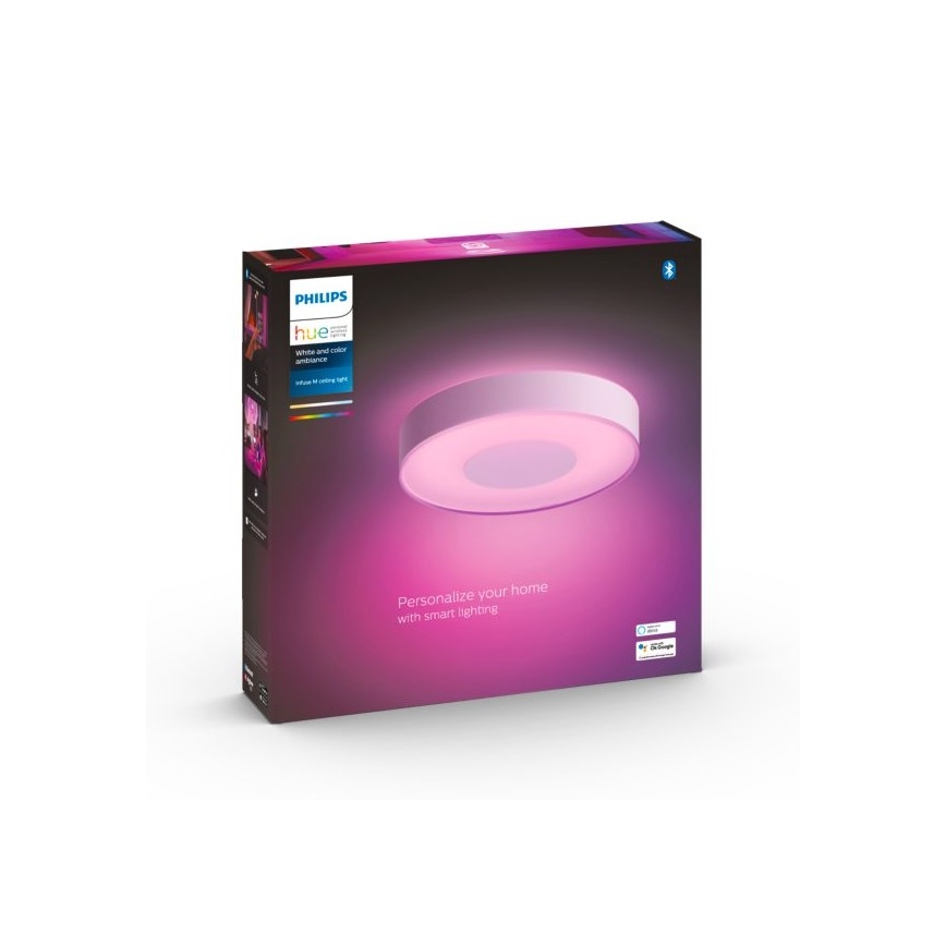 Philips -LED RGB Stmívatelné stropní svítidlo Hue INFUSE LED/33,5W/230V 2000-6500K pr. 381 mm bílá
